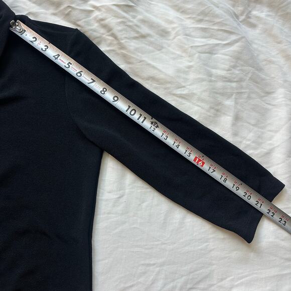 Chico's, Black, Quarter Sleeve, Collared V-Neck, Stretchy Long Dress- 1(M) - Picture 8 of 8